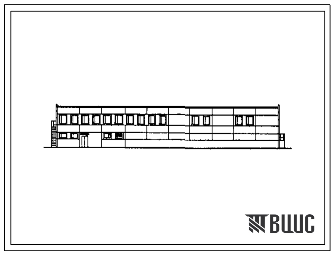 Типовой проект 807-29-17.89 Главный корпус межрайонного отделения «Зооветснаб» с товарооборотом до 1 млн. руб. в год (в ценах 1991 г.). Размеры здания - 24x60 м. Расчетная температура: -30°С. Стены - панельные легкобетонные. Покрытие - железобетонные плит