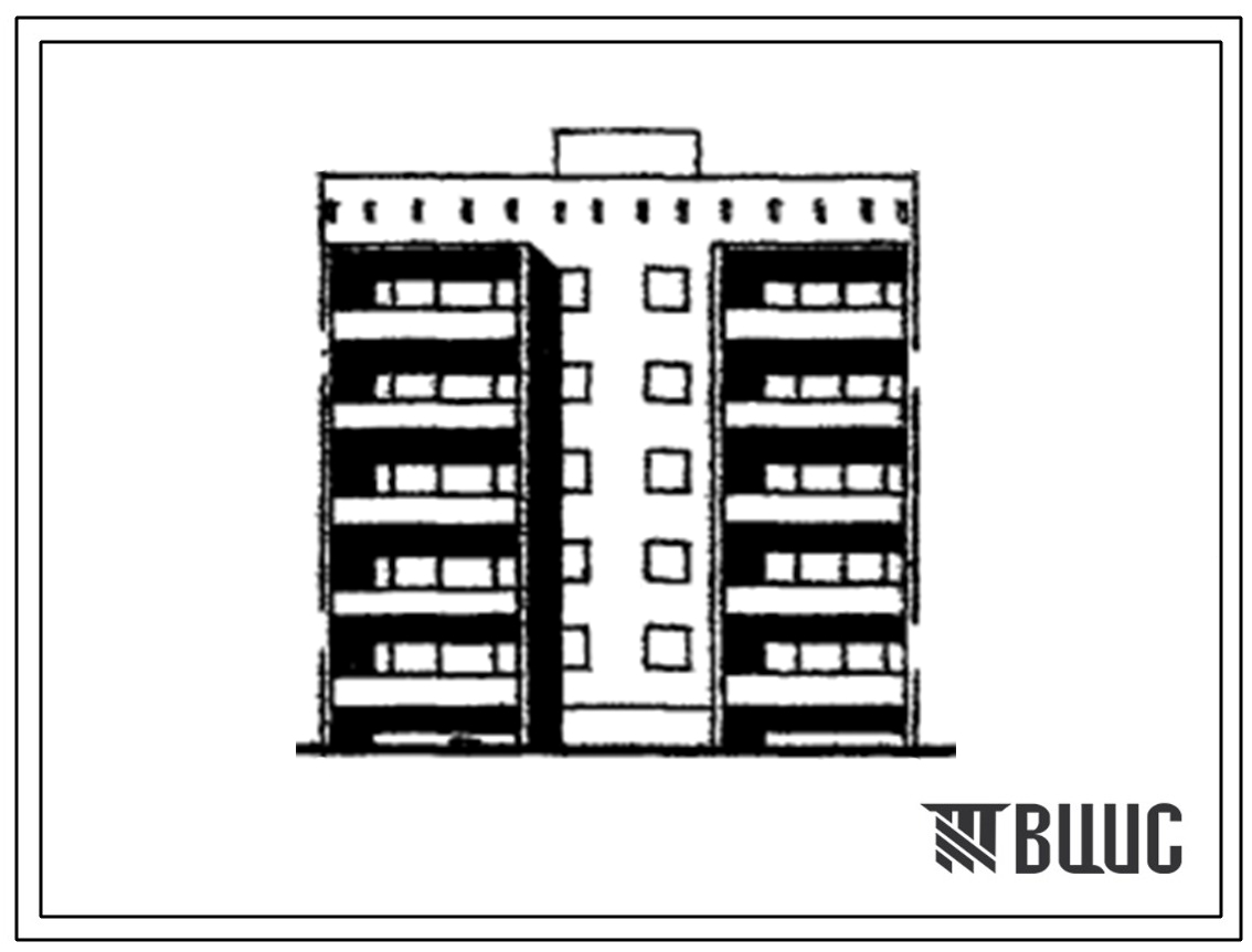 Типовой проект 132-013с/1 Пятиэтажная блок-секция рядовая (с торцовым окончанием) для малосемейных на 20 квартир со стенами из кирпича.