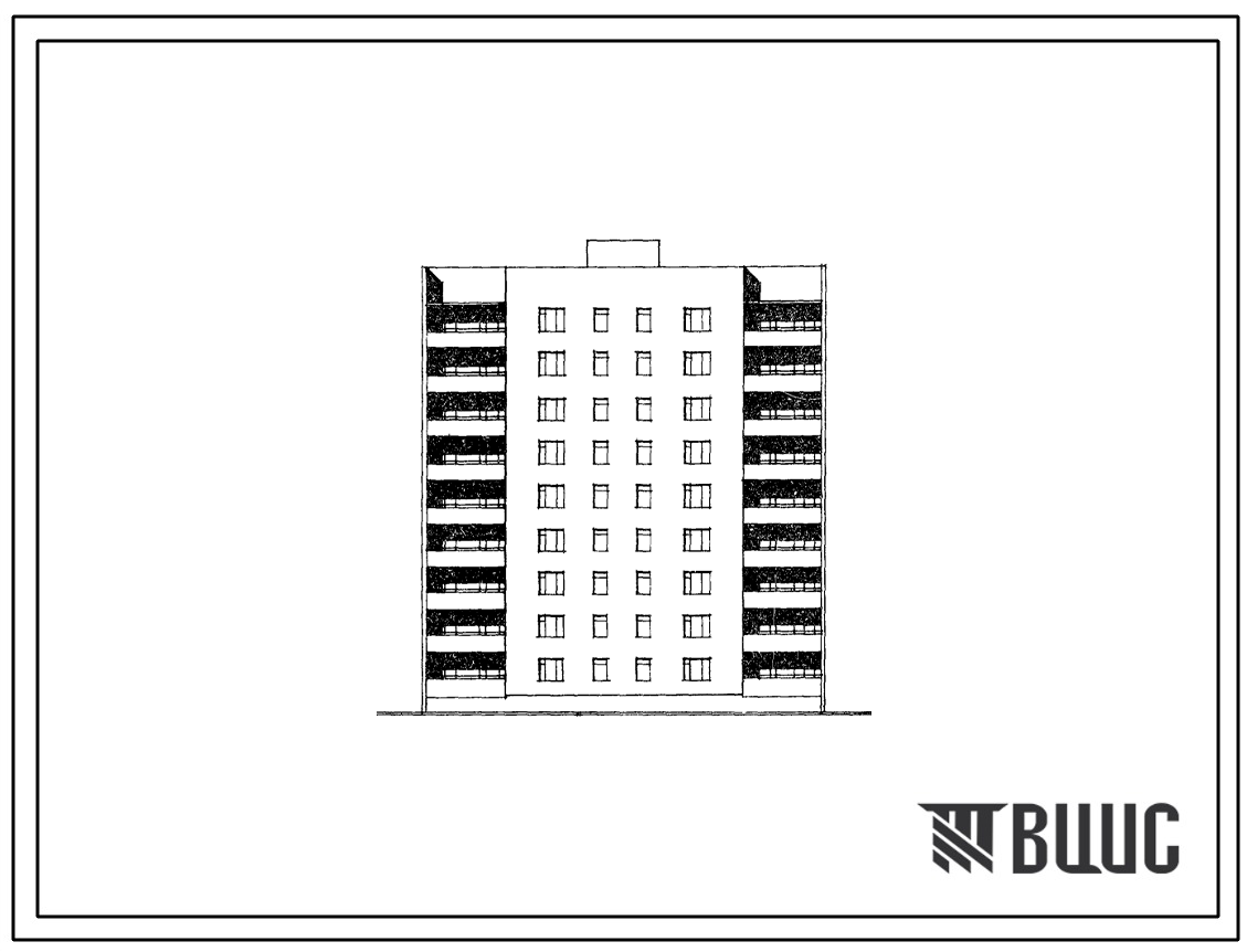 Типовой проект 87-019/75.2 9-этажная рядовая блок-секция Р-2Б-2Б-3Б-3Б на 36 квартир