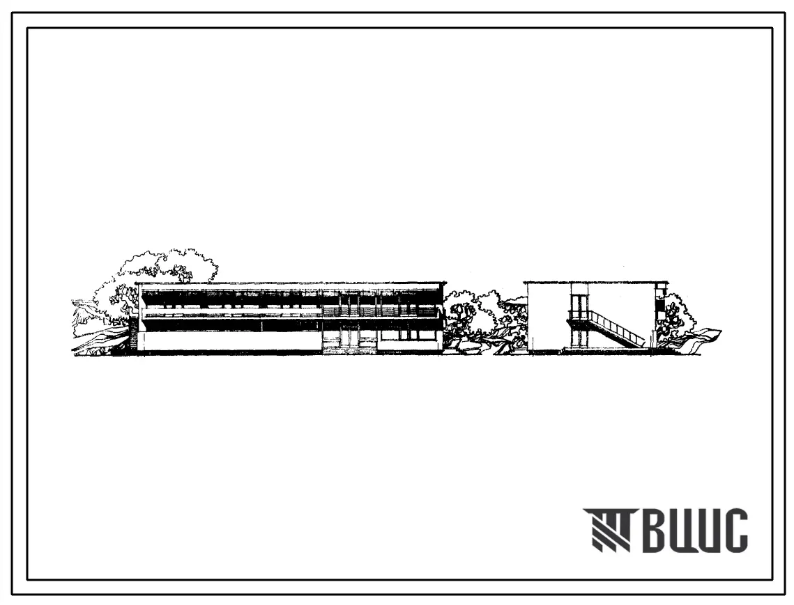 Типовой проект 242-5-2с Административно-приемный корпус для пионерского лагеря базы отдыха круглогодичного использования на 720/640 мест. Для строительства в III и IV строительно-климатических зонах, в районах с сейсмичностью 7-8 баллов.