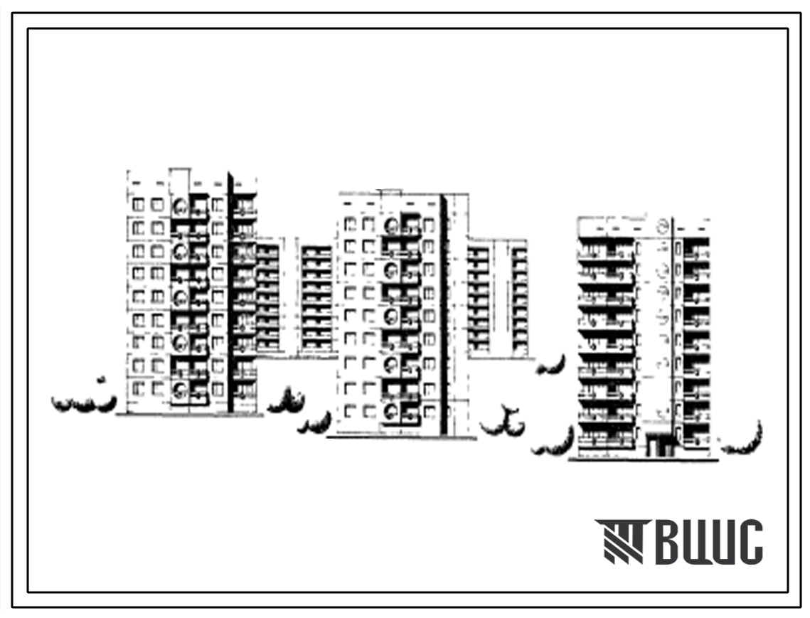 Типовой проект 135-091/1 Девятиэтажная блок-секция поворотная обратная  правая на 18 квартир типа 3Б. Для строительства в 4Г климатическом подрайоне