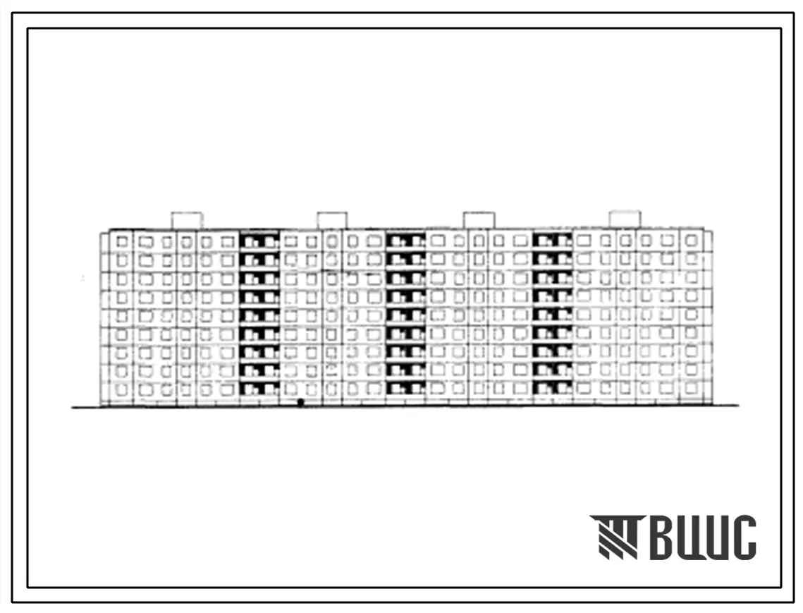 Типовой проект П-49-04/10 Девятиэтажный четырехсекционный крупнопанельный жилой дом на 144 квартиры