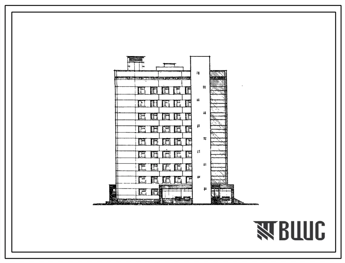 Типовой проект 252-1-77 Унифицированный палатный корпус для взрослых на 240 коек, в конструкциях ИИ-04. Для строительства в 1В климатическом подрайоне, 2 и 3 климатических районах