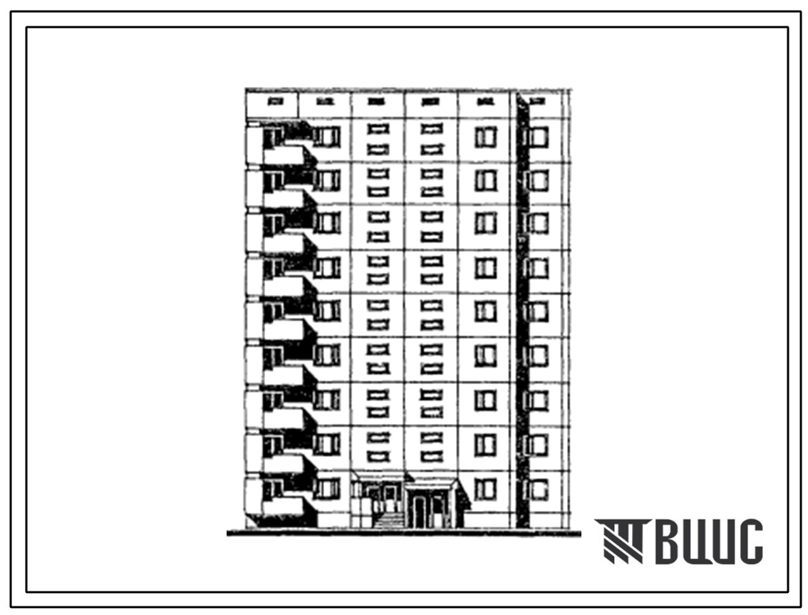 Типовой проект 122-076см.13.86 Блок-секция торцевая левая 9-этажная 27-квартирная 1Б-3Б-3Б (для строительства в г. Магадане и Магаданской области)