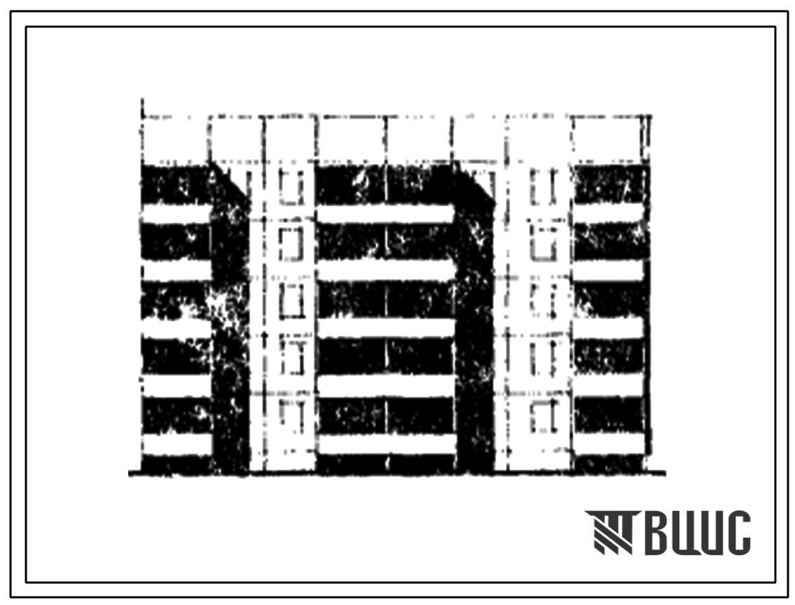 Типовой проект 105-051с/1 Пятиэтажная блок-секция торцевая правая на 25 квартир (однокомнатных 1Б-10, двухкомнатных 2Б-10, трехкомнатных 3Б-5). Для строительства в 4 климатическом районе Киргизской ССР сейсмичностью 9 баллов