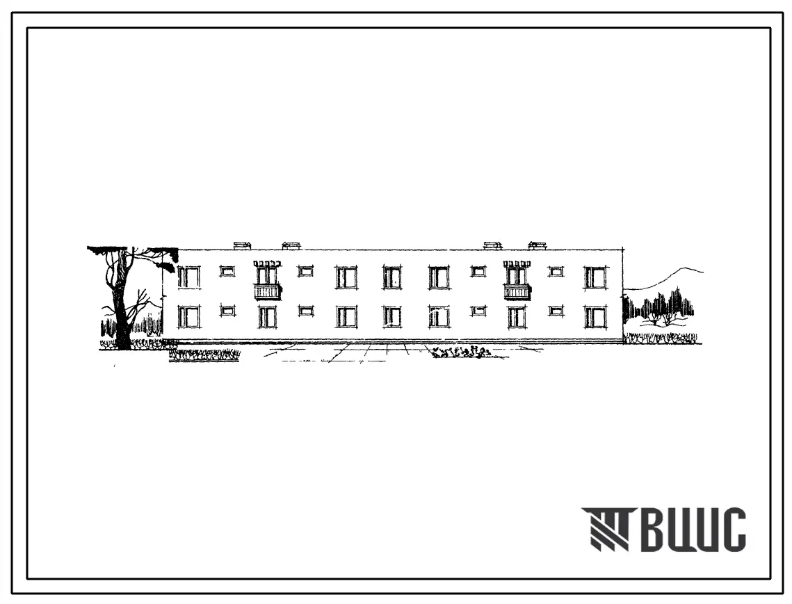 Типовой проект 101-023сп/1 Двухэтажная блок-секция рядовая на 8 квартир типа 3А. Для строительства в районах сейсмичностью 8 и 9 баллов в 4А и 4Г климатических подрайонах на грунтах 2 типа просадочности