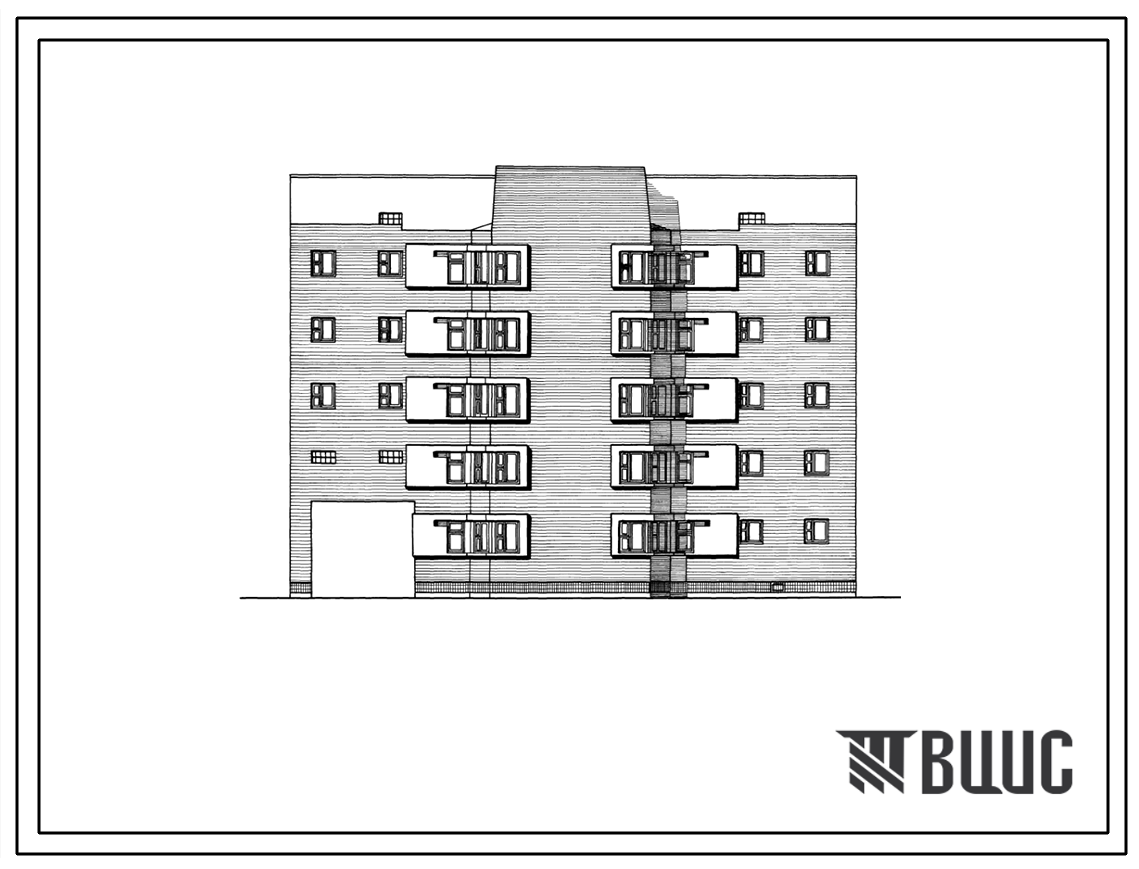 Типовой проект 68-011 Блок-секция пятиэтажная 18-квартирная рядовая с проездом 2Б-2Б-3Б-3Б.