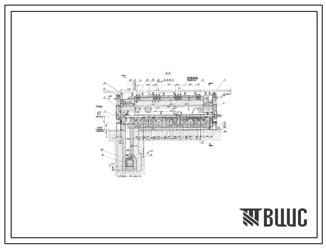 Проект 35150 Печь термическая толкательная двухрядная размерами пода 2,32х5,34 м на природном газе