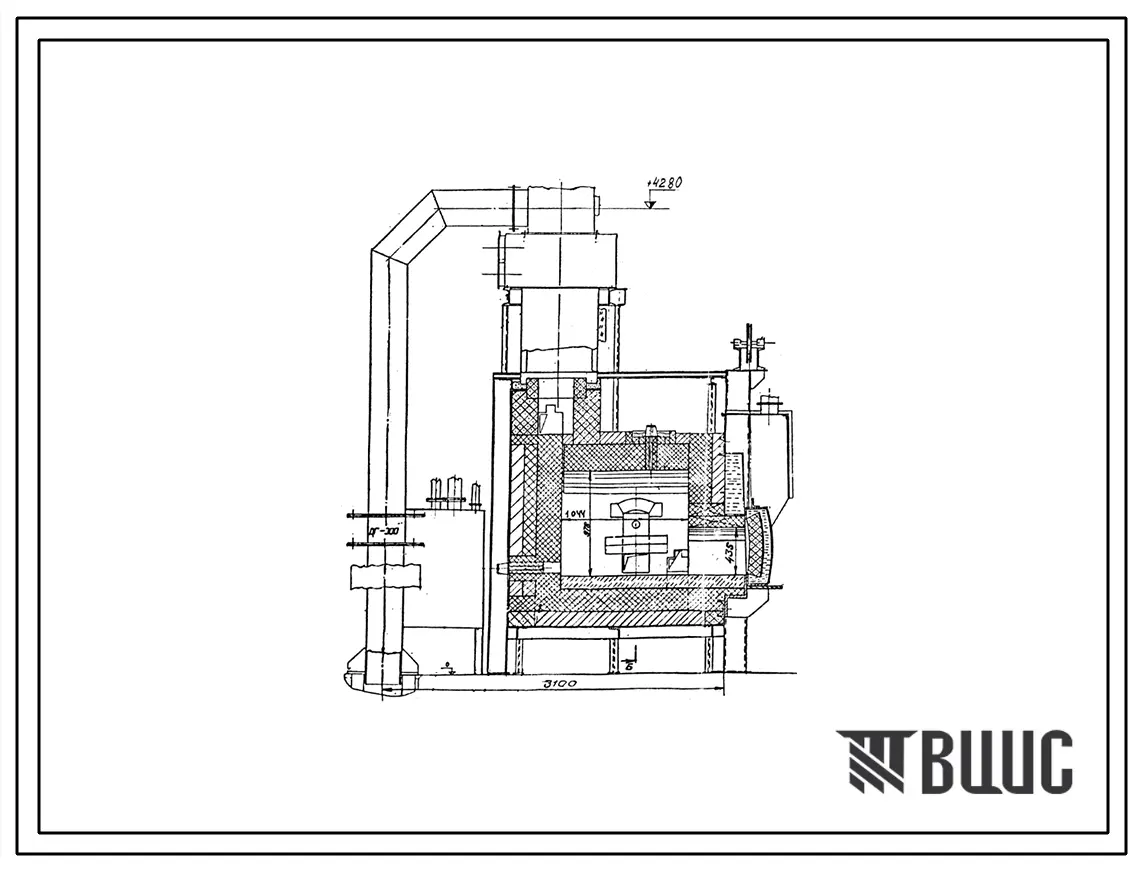 Проект 10232 Печь нагревательная камерная размерами пода 1.044х1.044м, на газе РКПМ-2