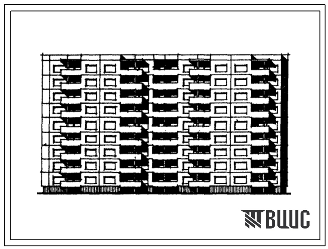Типовой проект 111-120В-32/1 Девятиэтажный двухсекционный дом на 72 квартир (однокомнатных 1Б-9, двухкомнатных 2Б-27, трехкомнатных 3А-18, 3Б-9 четырехкомнатных 4Б-9). Для строительства во 2В климатическом подрайоне Литовской ССР
