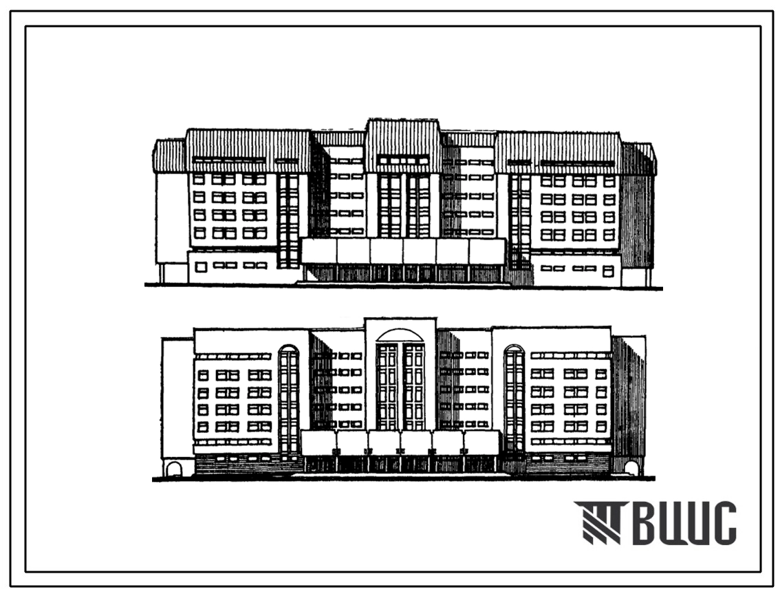 Типовой проект 251-07-26.90 Хирургический корпус на 240 коек для расширения больниц (объёмно-планировочное решение). Здание двух-, трёх-, восьмиэтажное. Каркас по серии 1.020-1/83. Стены из легкобетонных панелей по серии 1.030.1-1 и алюминиевых панелей