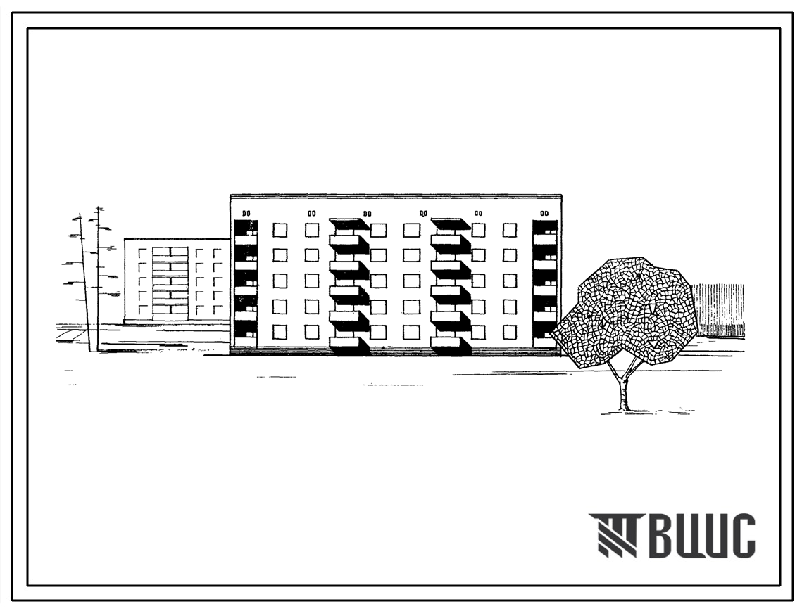 Типовой проект 87-060 Пятиэтажная блок-секция рядовая (торцевая) на 30 квартир. Для строительства во 2 и 3 строительно-климатических зонах.