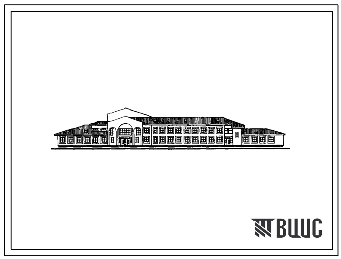 Типовой проект 214-2-208.92 Кооперированное здание яслей – сада на 50 мест и неполной средней школы на 9 классов (108 учащихся) со стенами из мелких блоков ячеистого бетона. Здание одно-, двухэтажное.