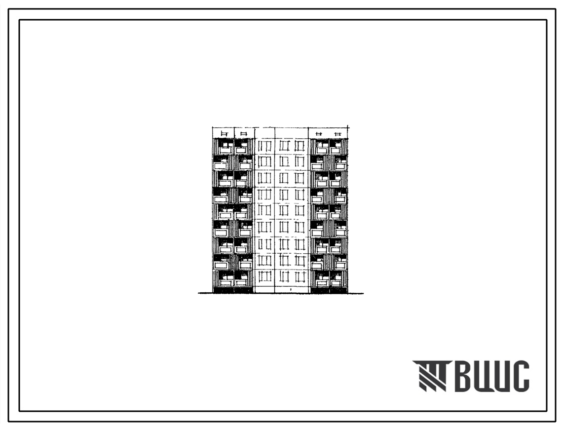 Типовой проект 60-029 Девятиэтажная 36-квартирная рядовая блок-секция 1Б.2Б.3А.3Б с элементами блокировки (левая).