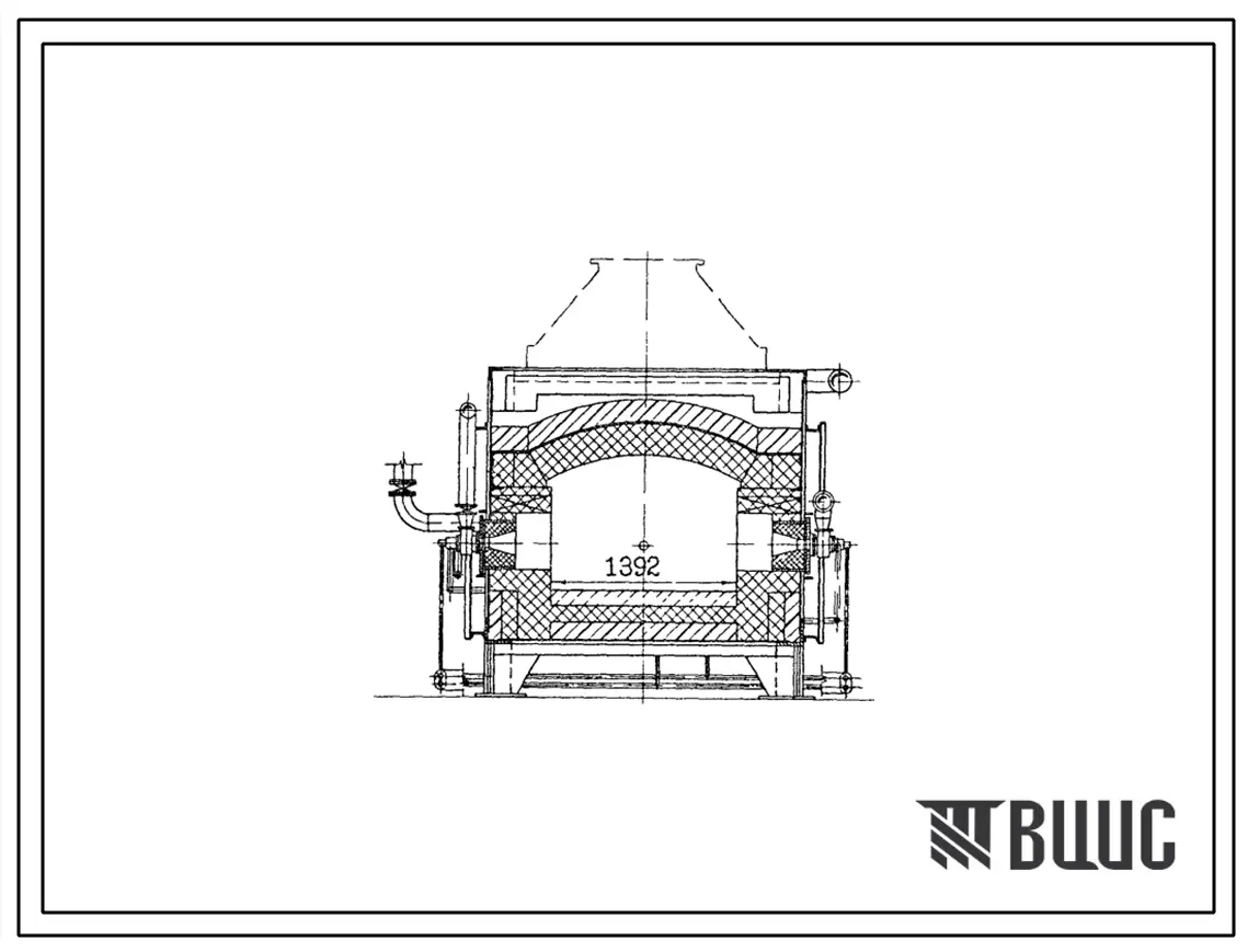 Типовой проект 406-9-272.83 Печь нагревательная щелевая размерами пода 1,4х0,7 м на газе среднего давления и мазуте