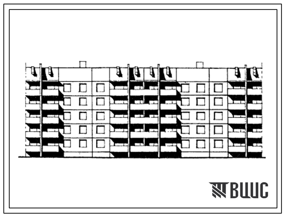 Типовой проект 90-0208.13.88 Блок-секция пятиэтажная 40-квартирная рядовая-торцовая, широтная 1-2-3-3-1-2-3-3. Для строительства в Мордовской АССР.