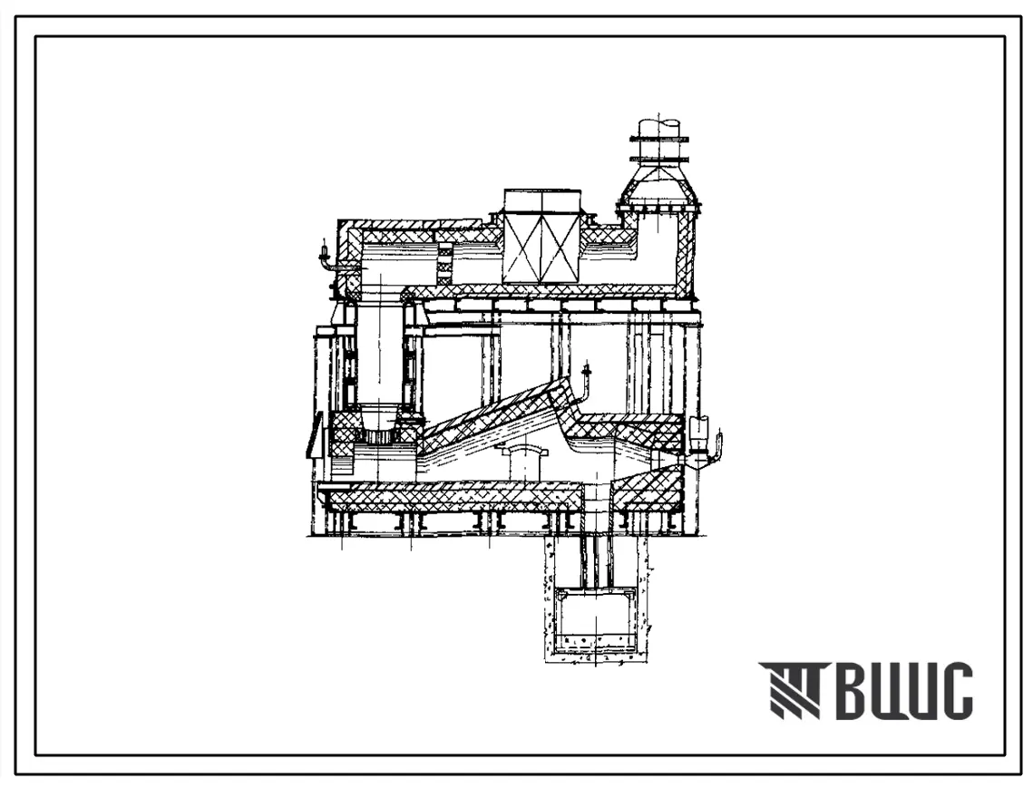 Типовой проект 406-9-16 Печь безокислительного нагрева полуметодическая с желобчатым подом размерами 1,04х3,13 м, на газе