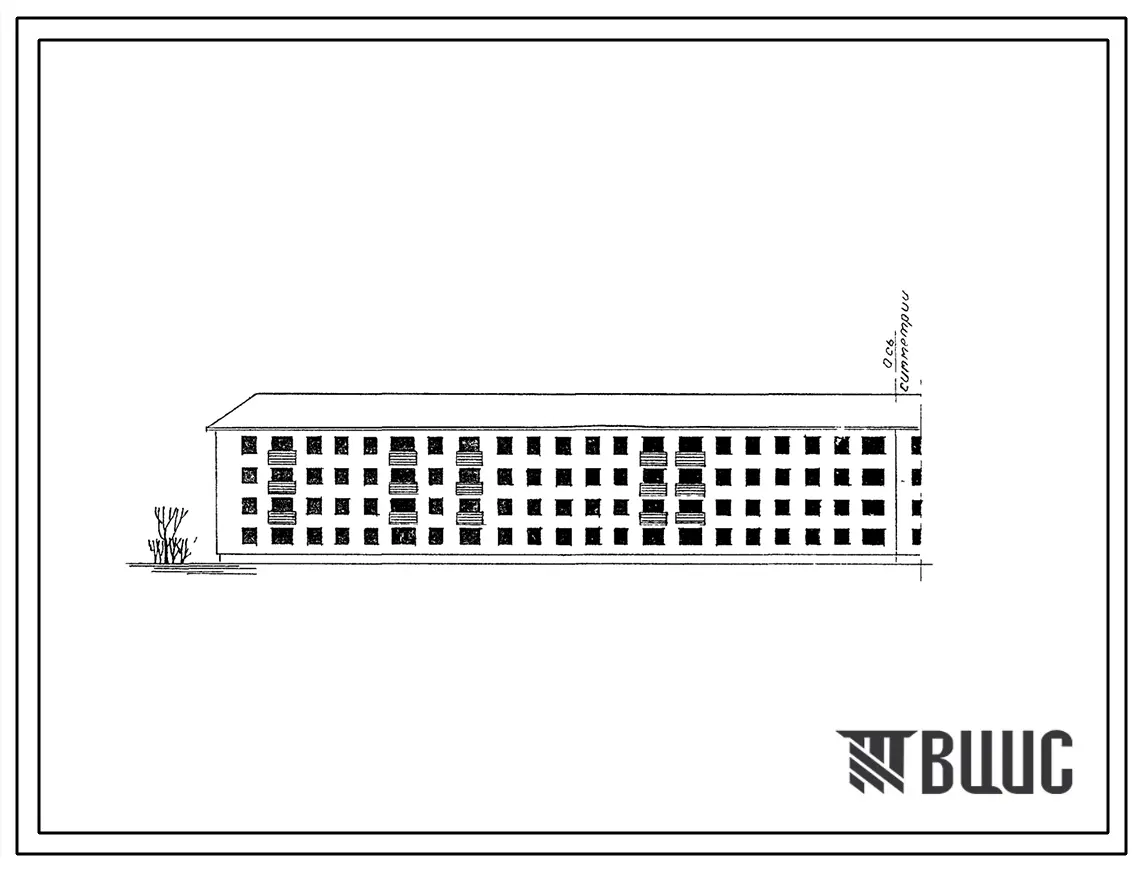 Типовой проект 1-306с-37б Четырехэтажный жилой дом на96 квартир со стенами из крупных легкобетонных блоков.
