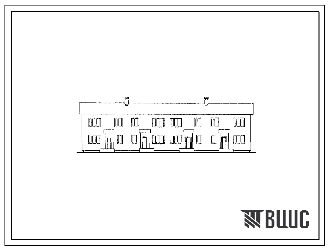 Типовой проект 144-52-77С Двухэтажный четырехквартирный блокированный жилой дом с трехкомнатными квартирами. Для строительства в районах с сейсмичностью 7-8 баллов в 3 и 4 строительно-климатических зонах.