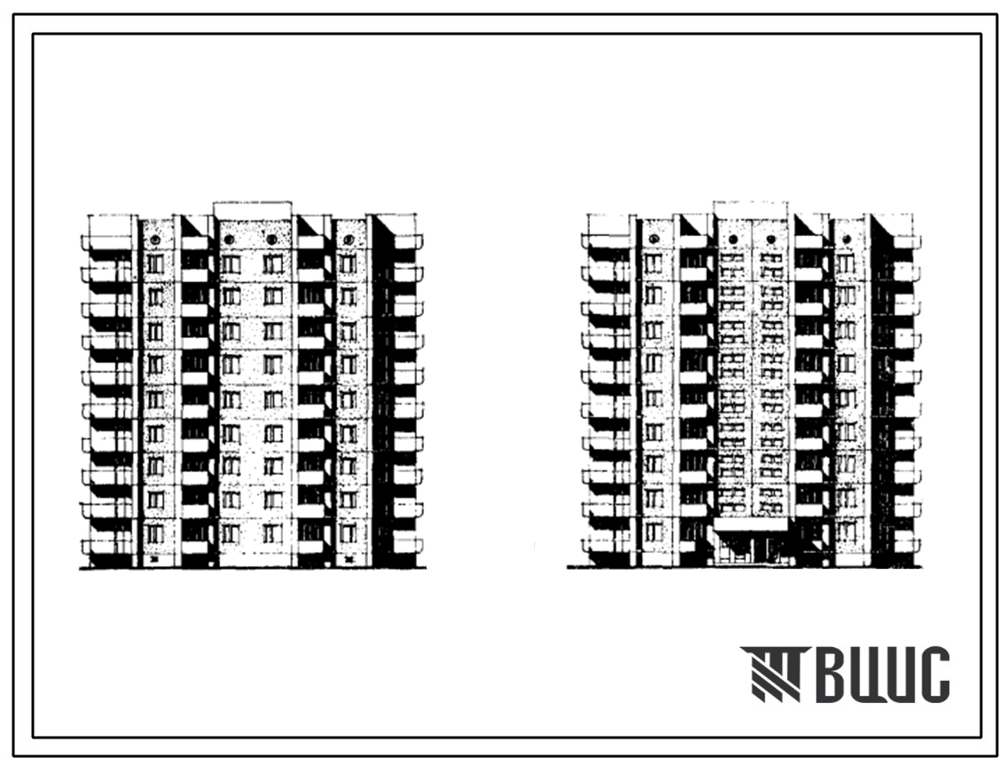 Типовой проект 161-135-0174с/1 Девятиэтажное общежитие для рабочих и служащих с 14 вариантами блокировок вместимостью от 176 до 768 мест. Для строительства в 3Б климатическом подрайоне сейсмичностью 7 и 8 баллов