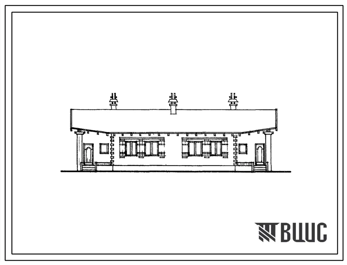 Типовой проект 184-206-3 Одноэтажный 2 квартирный жилой дом с квартирами типа 3Б.