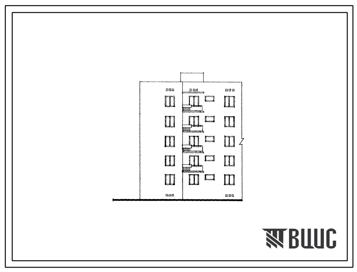 Типовой проект 109-035с Пятиэтажная одинарная блок-секция Т-4А.2Б левая на 10 квартир.