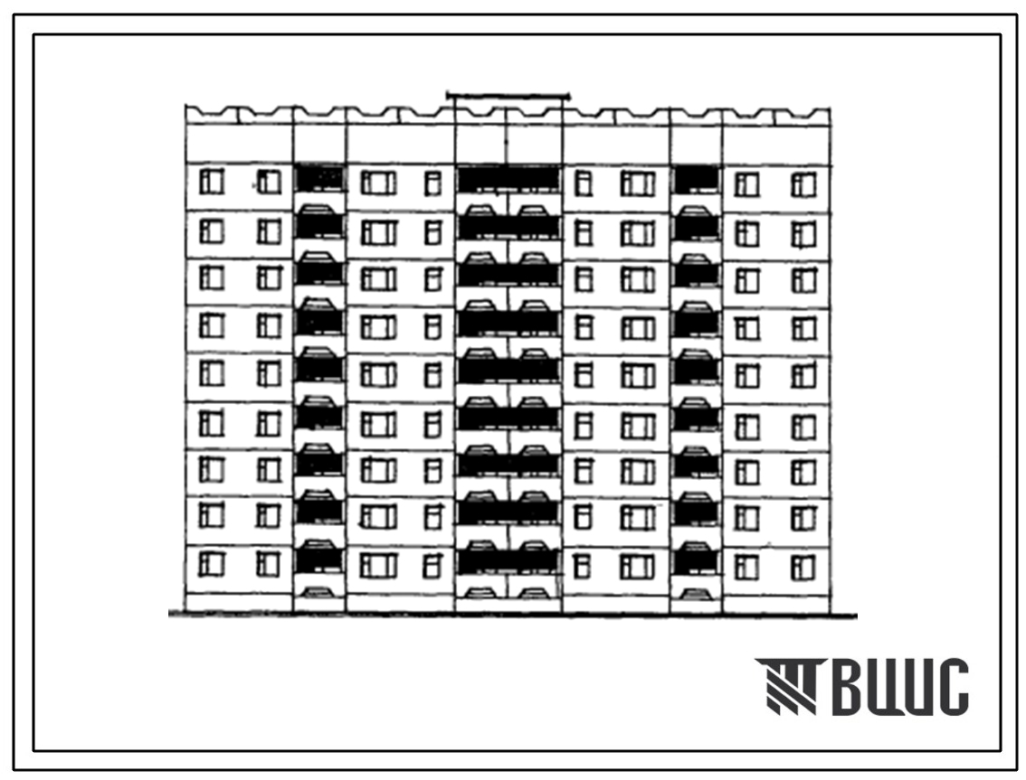 Типовой проект 125-042/1 Девятиэтажная блок-секция общежития для рабочих и служащих на 244 места с ячейками на 3-4 человека.