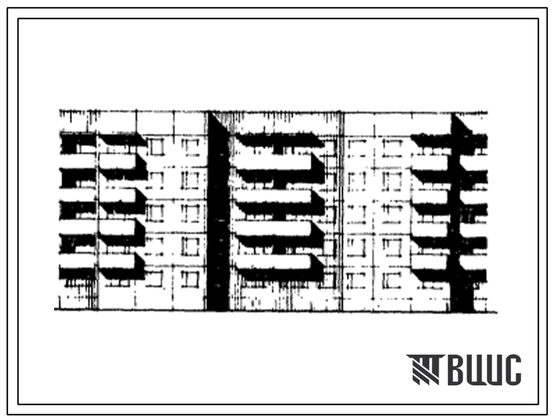 Типовой проект 91-011/1 5-ти этажная 30-квартирная рядовая с торцевыми окончаниями блок-секция 2Б.3А.3А - 2Б.3А.3А