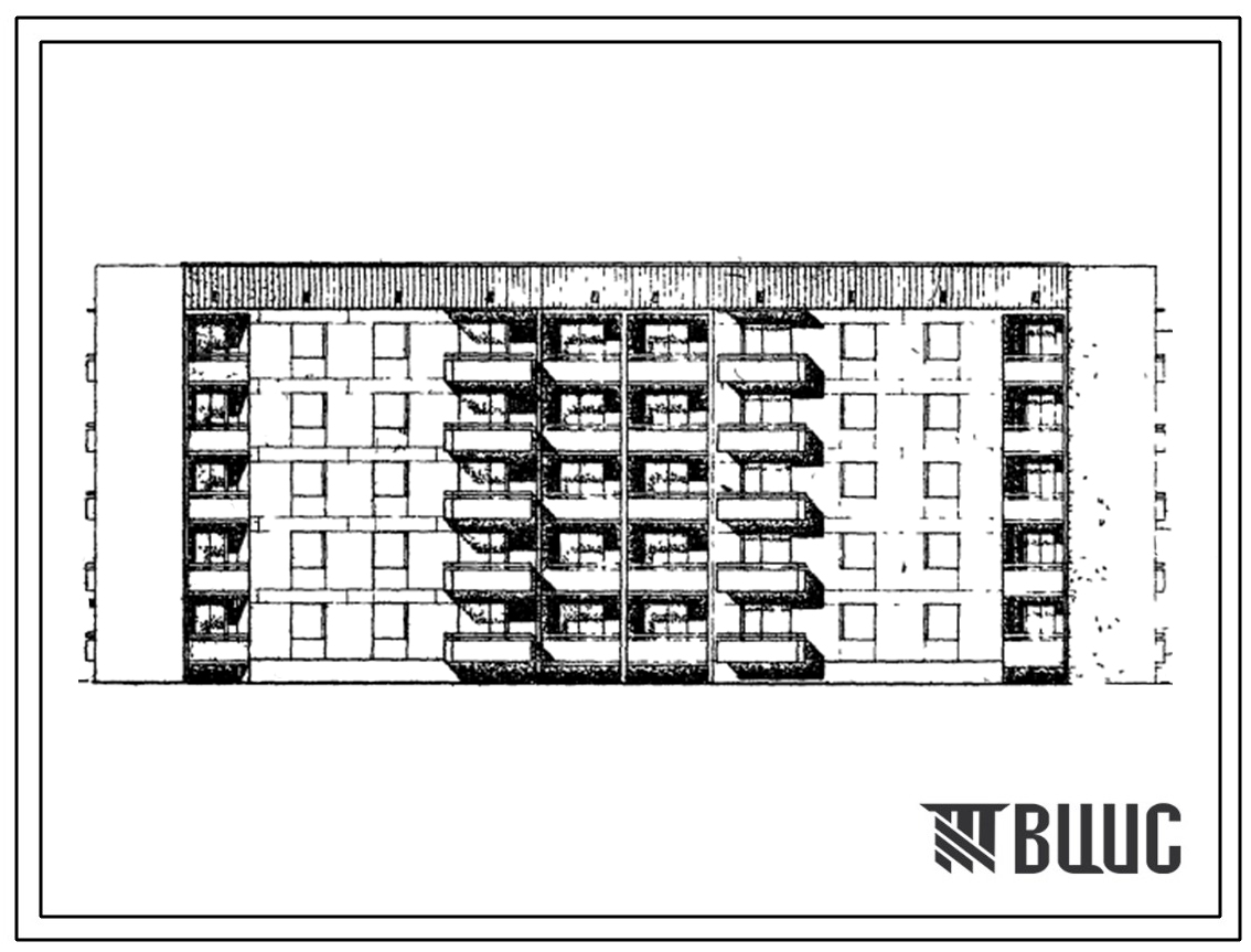 Типовой проект 87-0116П 5-этажная поворотная обратная блок-секция на 30 квартир (П-1Б.3А.3Б и 1Б.3А.3Б)