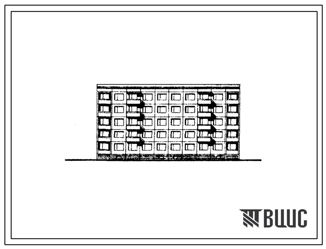 Типовой проект 160-05с/1 Пятиэтажная блок-секция рядовая на 20 квартир (трехкомнатных 3Б-10, четырехкомнатных 4Б-10). Для строительства в 3Б климатическом подрайоне Дагестанской АССР