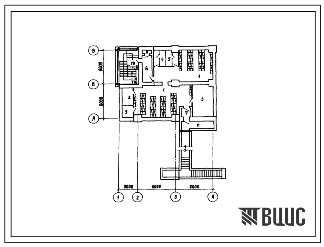 Типовой проект А-2,3,4-150-231.83 Склад инвентаря и оборудования в подвале служебно-технического здания железнодорожного транспорта, (убежище на 150 человек, размеры убежища 18м на 12м, режимы вентиляции 1,2).