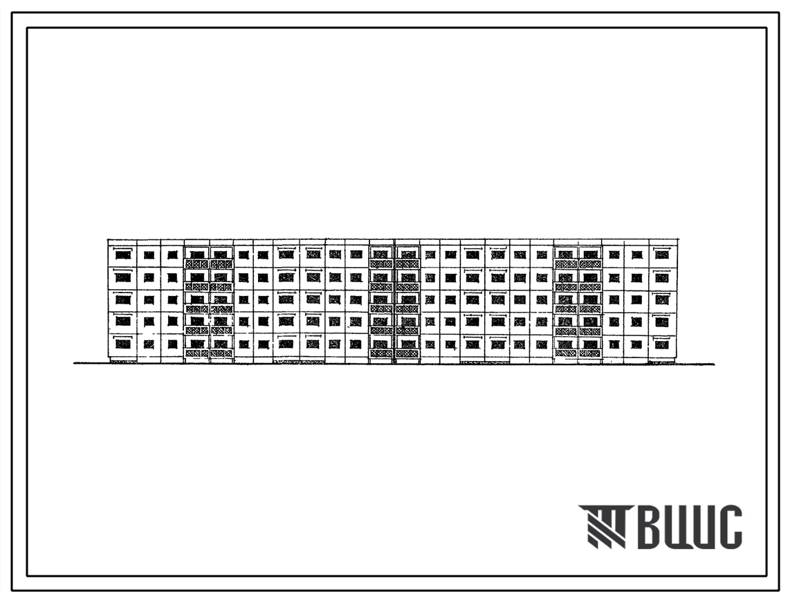 Типовой проект 111-105-4С Пятиэтажный шестисекционный крупнопанельный жилой дом на 70 квартир (однокомнатных 1Б-20, двухкомнатных 2Б-30, трехкомнатных 3В-20). Для строительства в 3 климатическом районе Киргизской ССР сейсмичностью 8-9 баллов.