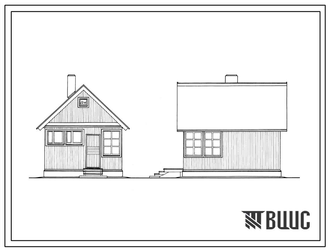Типовой проект 181-000-369.86 Летний мансардный домик со стенами из деревянных панелей