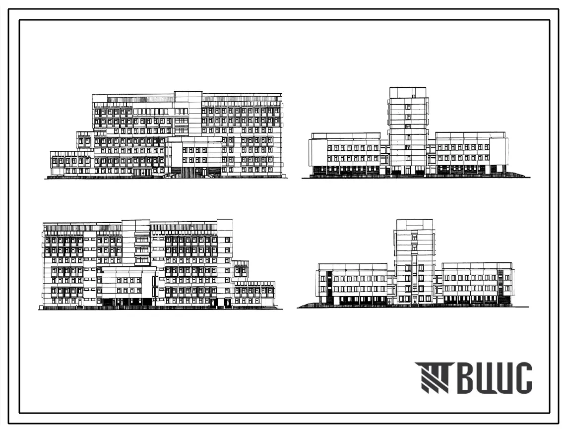 Типовой проект 252-3-39с.83 Главный корпус кардиологического диспансера на 120 коек. Сейсмичность 7, 8, 9 баллов. Здание трех -, семиэтажное. Каркас сборный железобетонный серии ИИС-04. Стены из легкобетонных панелей.