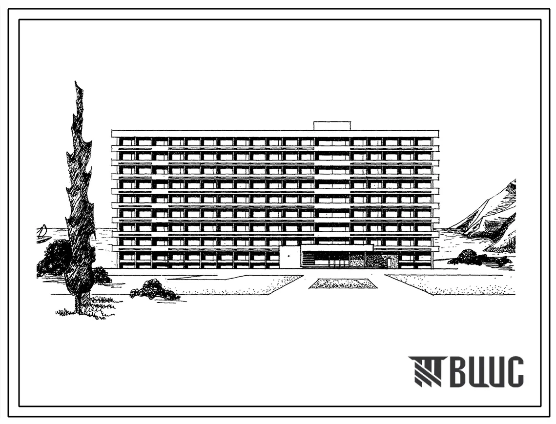 Типовой проект 241-2-16с/80 Спальный корпус на 50 мест для домов отдыха. В конструкции серии 135. Для строительства в 3 и 4 климатических районах сейсмичностью 7 и 8 баллов