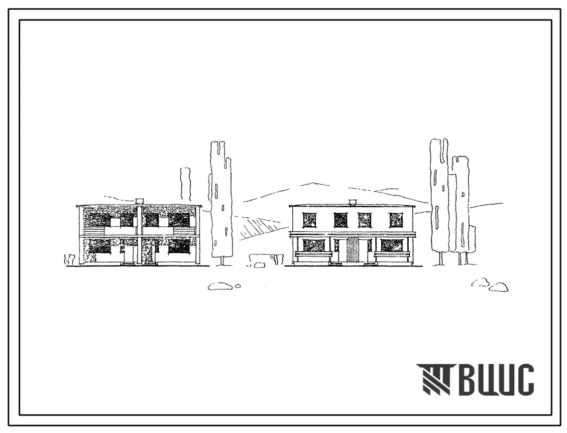 Типовой проект 144-32-43сп Двухэтажный двухквартирный кирпичный жилой дом с пятикомнатными квартирами в двух уровнях.