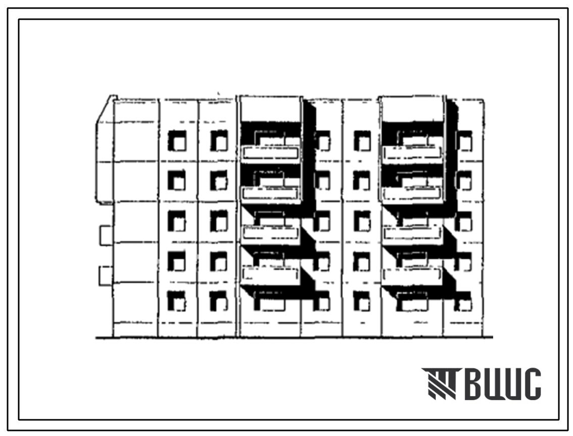 Типовой проект 97-0366.89 Блок-секция 5-этажная 25-квартирная угловая левая 1-2-2-3-3