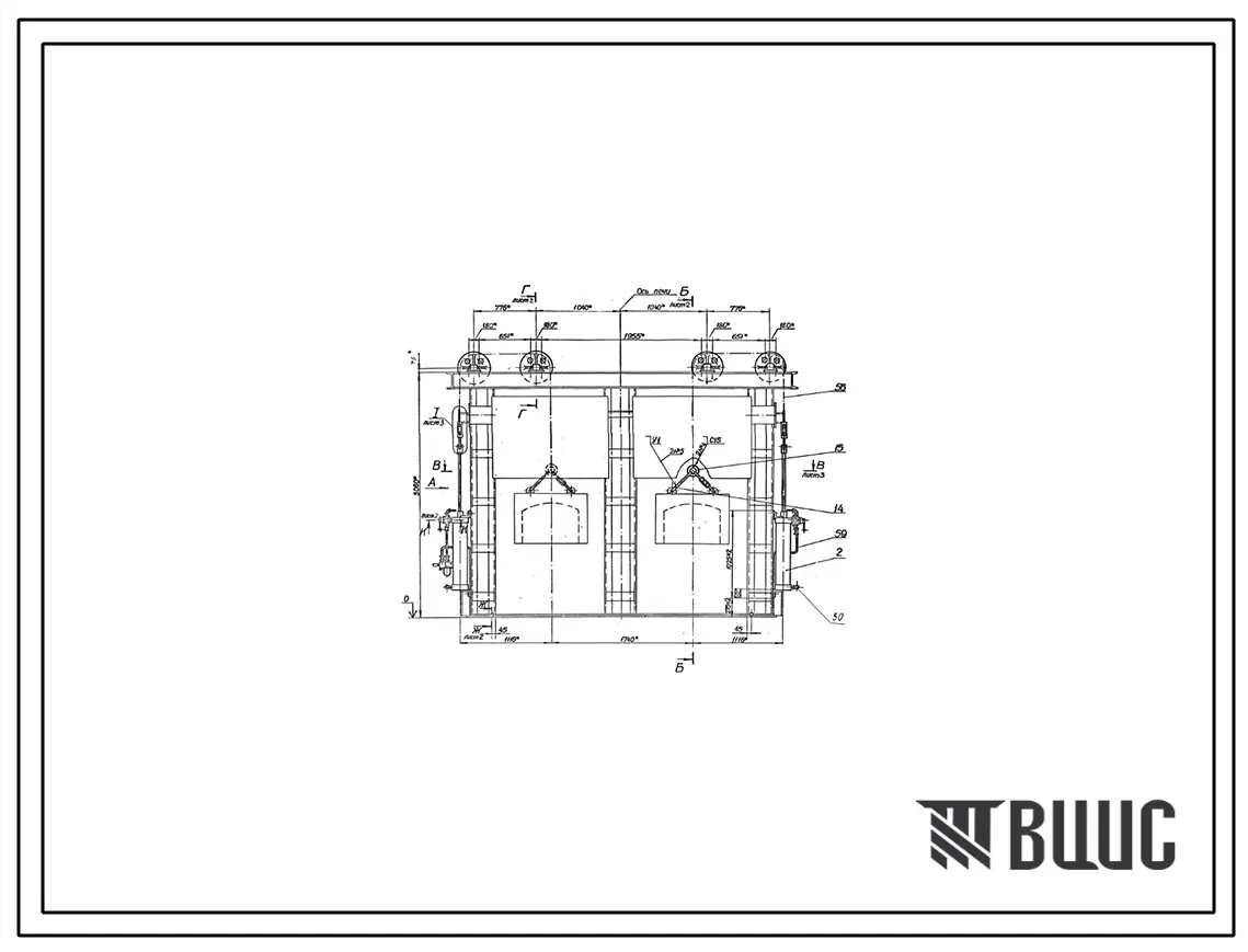 Проект 10624.01 Печь нагревательная двухкамерная размерами пода 2(1,04х1,16)м, на газе