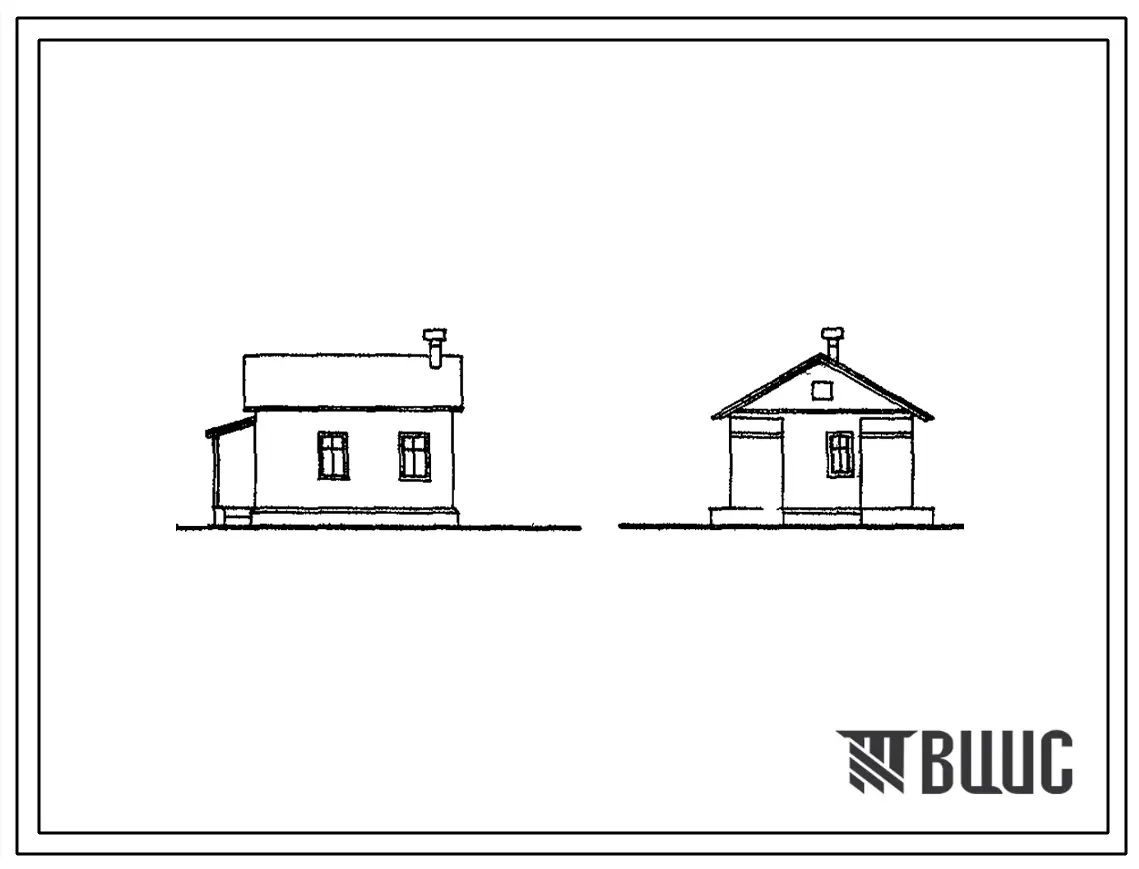 Типовой проект ЦВП-70 (51-04-ДК) Наружная уборная на 6 очков с выгребом, со стенами из деревянных щитов и центральным отоплением