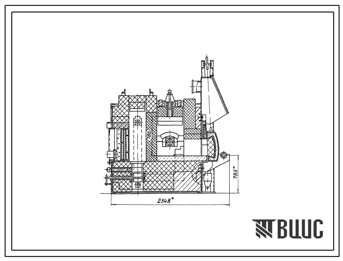 Типовой проект 406-9-316.86 Печь нагревательная камерная размерами пода 0,58х0,58 м на газе и мазуте с отводом дыма в боров