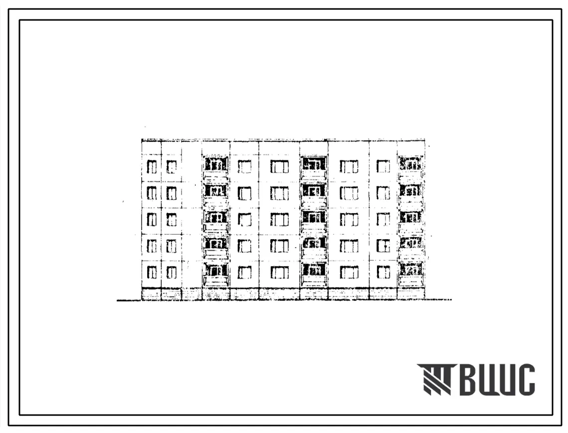 Типовой проект 97-0272с.86 Блок-секция 5-этажная 20-квартирная поворотная с внутренним углом 135 градусов левая 1Б-2Б-3Б-5Б