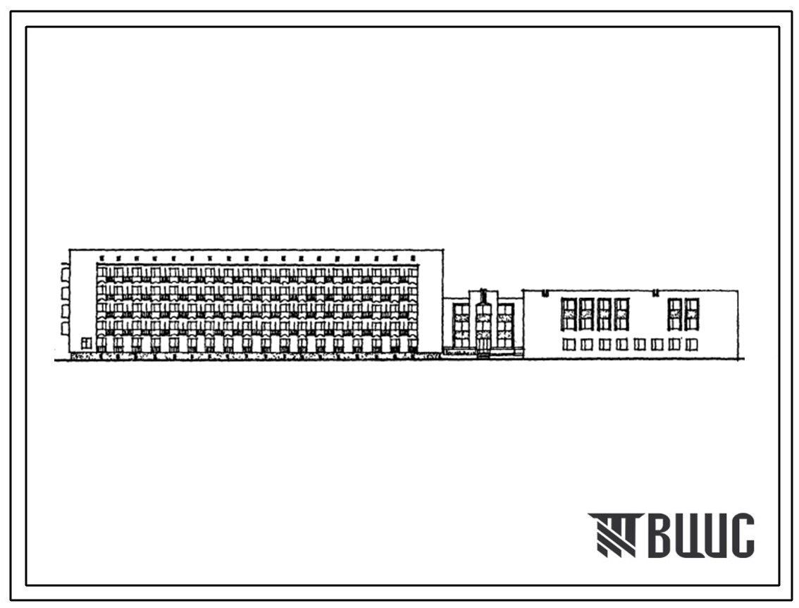Типовой проект 165-63-70с.13.87 5-этажный дом-интернат на 200 мест для ветеранов труда производственных объединений. Для строительства в Азербайджанской ССР.