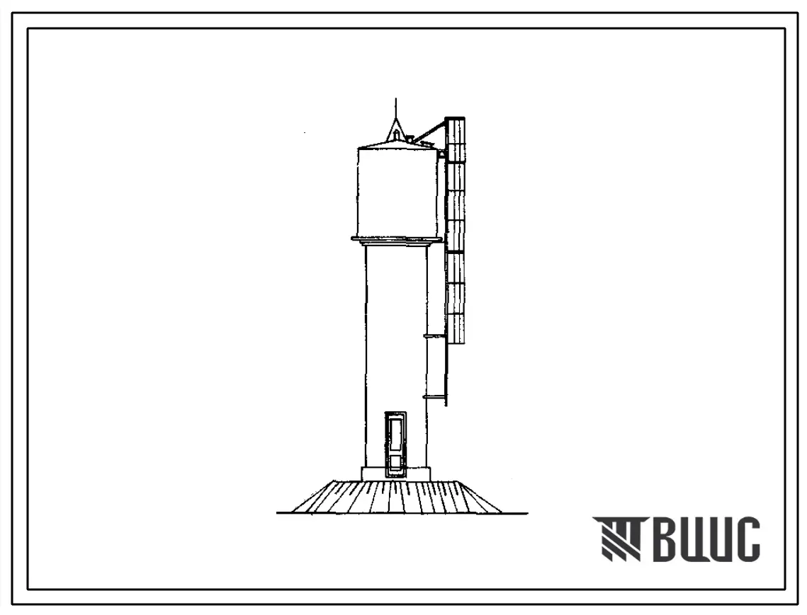 Типовой проект 901-5-14/70 Водонапорные бесшатровые кирпичные башни со стальным баком емкостью 15 м3 высотой до дна 6 и 9 м