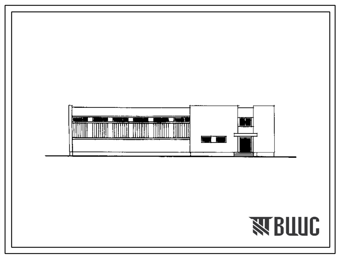 Типовой проект 224-9-150 Блок спортивного зала 9 на 18 метров с военным кабинетом. Для расширения существующих сельских школ. Стены из кирпича