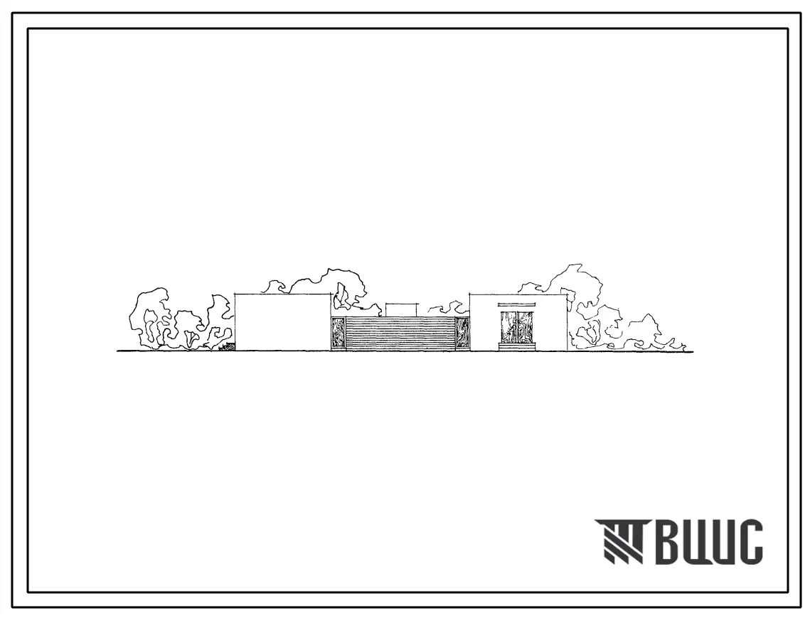 Типовой проект 244-5-23с Душевой павильон пионерского лагеря-базы отдыха на 320/280 мест, со стенами из местных материалов, для строительства в 4А и 4Г климатических подрайонах сейсмичностью 7 и 8 баллов