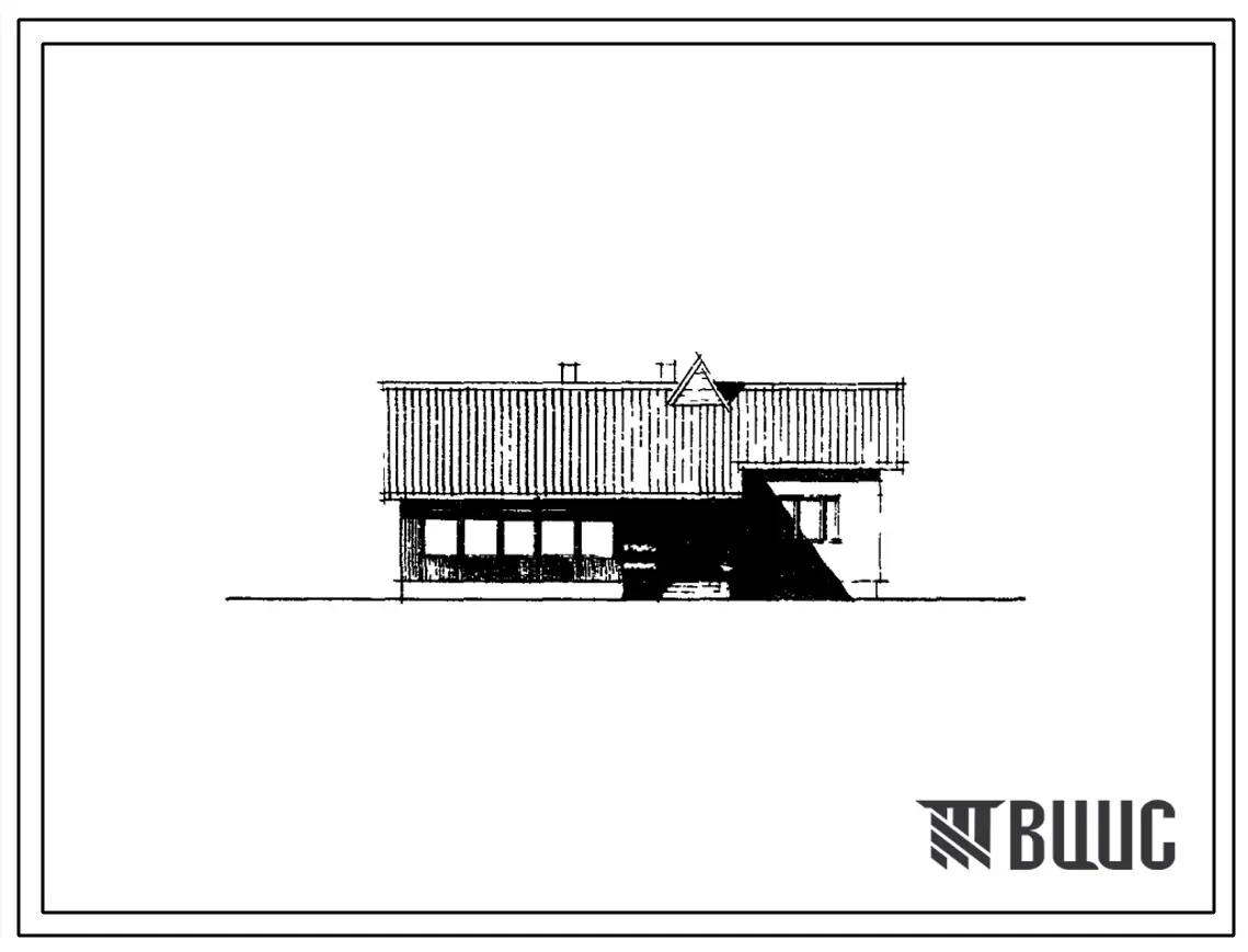 183-47-10с/1 Одноэтажный жилой дом с трехкомнатной квартирой. Перекрытие деревянное с упрощенным инженерным оборудованием для индивидуальных застройщиков. Для строительства в 1В климатическом подрайоне и 2 климатическом районе (с возможностью применения в