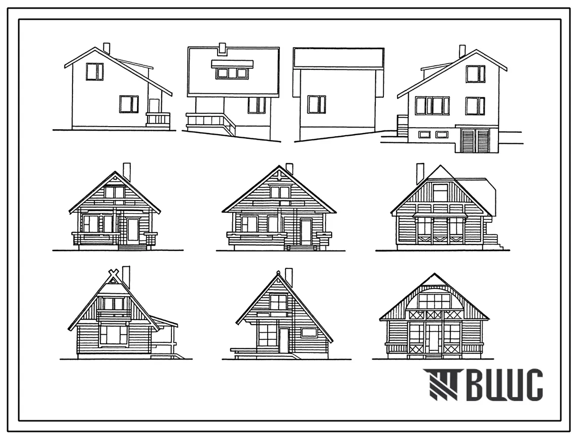Типовой проект 10.000-797.89 Садовые домики с каркасными, брусчатыми или кирпичными стенами. Примеры конструктивных узлов и деталей. Материалы для проектирования.