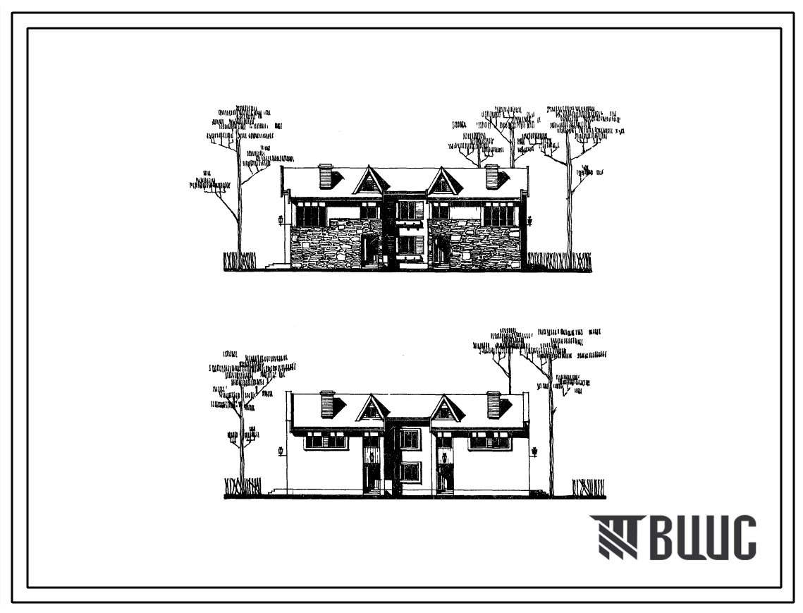 Типовой проект 114-24-72 Двухэтжный четырехквартирный дом с поэтажными двух и трехкомнатными квартирами (двухкомнатных 2Б-2; трехкомнатных 3Б-2).