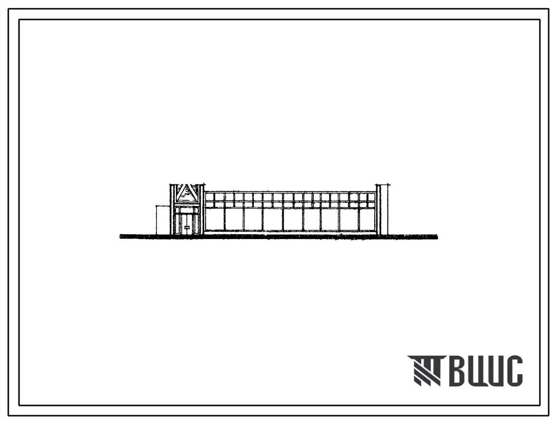 Типовой проект 274-12-24 Унифицированное здание промтоварных магазинов торговой площадью 450м2 (шесть технологических планировок; «Женская одежда», «Мужская одежда», «Культтовары», «Радиотовары», «Ткани», «Книги») для строительства в 1В климатическом подр