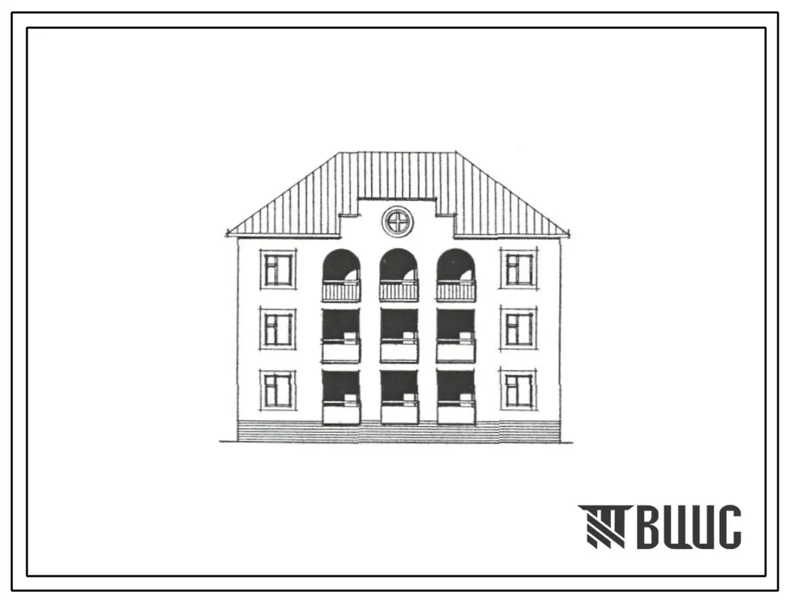 Типовой проект 118-192-39с.13.89 Жилой дом на 6 квартир 3-4 (СТЕНЫ ИЗ МОНОЛИТНОГО ТУФОБЕТОНА, Ориентация широтная, Сейсмичность 9 баллов, Трехэтажные, Четырехэтажные)